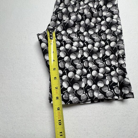 IZOD Women Golf Bermuda Shorts Tee with Ball Print Sz 12 Black White Sports 45-1 - Picture 9 of 9